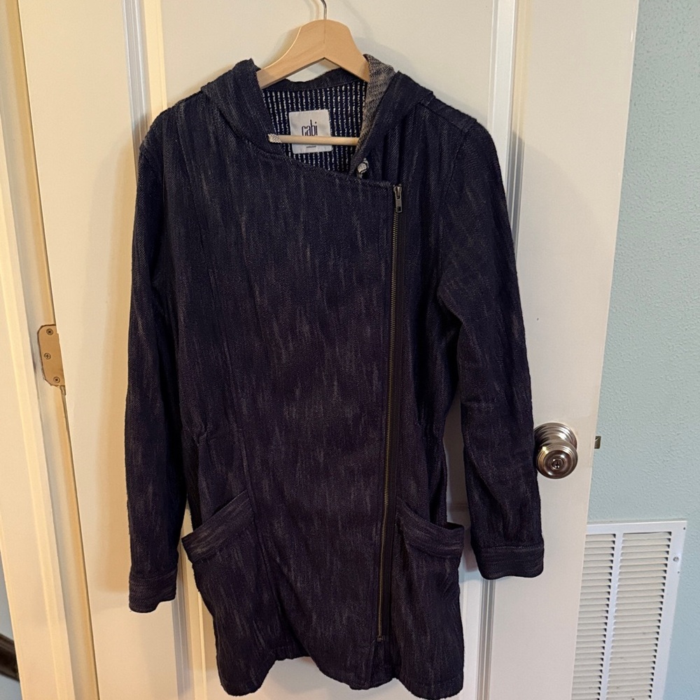 CABi Dark wash denim Hooded Jacket
